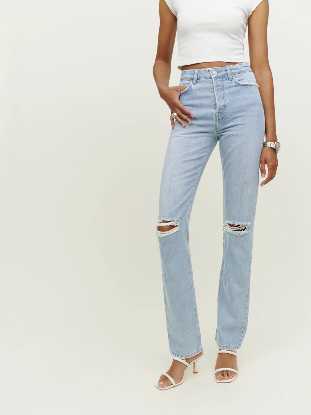 Cynthia High Rise Straight Long Jeans